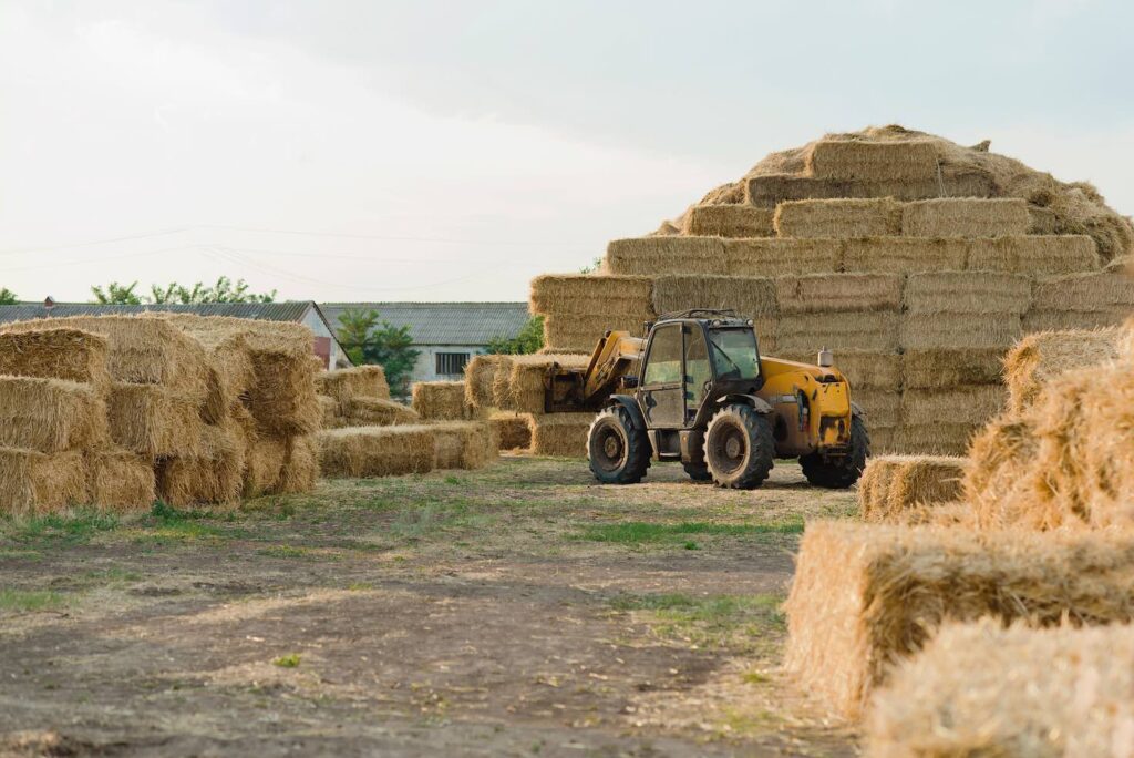 Straw bails building material